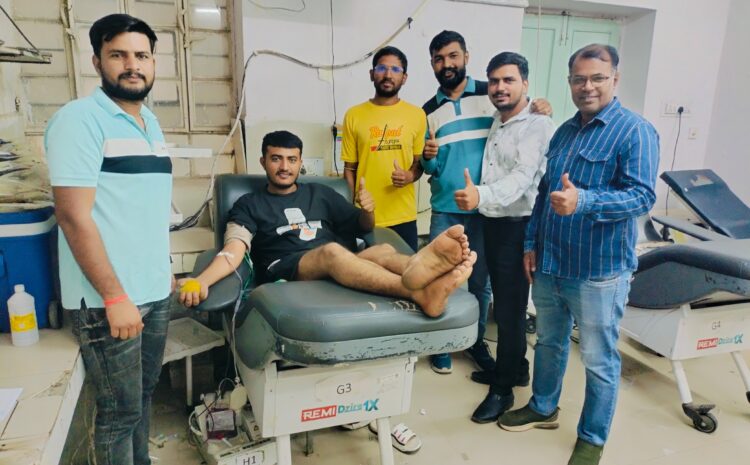  रक्तवीर जसवंत ने आपातकाल मे O नेगटिव रक्तदान करके किया मानवता का कार्य